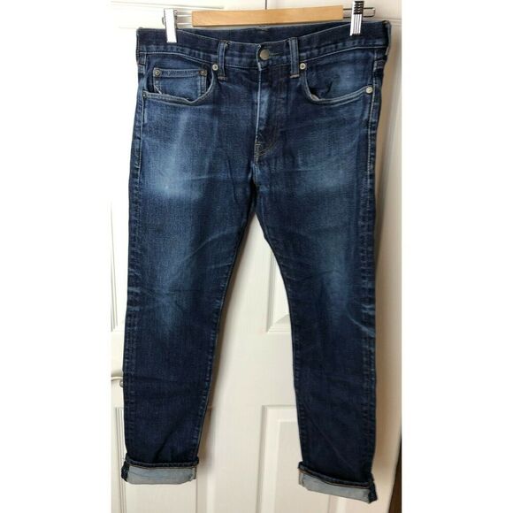 J. Crew 484 Dark Wash Blue Denim Slim Fit Jeans Men's Size W31 L30 - Picture 2 of 12